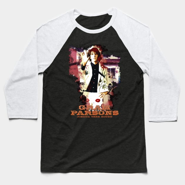 Gram Parsons Joshua Tree Bound Design Baseball T-Shirt by HellwoodOutfitters